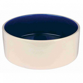 Ceramiczna miska - kremowa/niebieska
