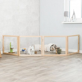 Wewnętrzny wybieg dla gryzoni, naturalne drewno/metal