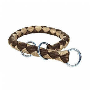 Obroża CAVO okrągła półzaciskowa - brązowo/beżowa