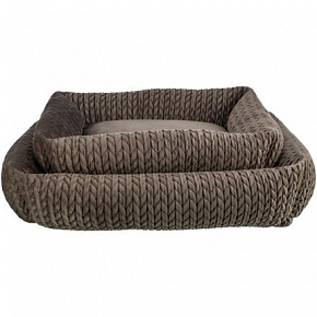 Prostokątny legowisko LIVIA aksamitne, brązowy