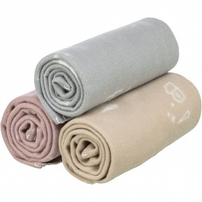 Świąteczny koc z polaru LILJA, mix kolorów (beżowy, szary, stary róż)