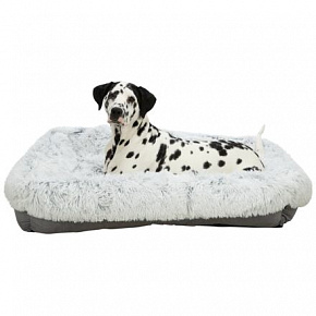 Prostokątny legowisko HARVEY, długi włos plusz/aksamit, szary