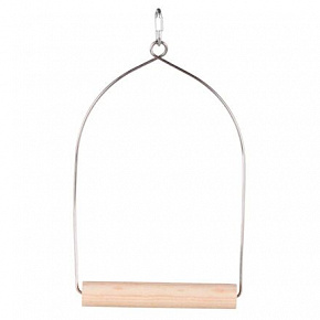 Drewniana huśtawka wisząca, drewno/drut