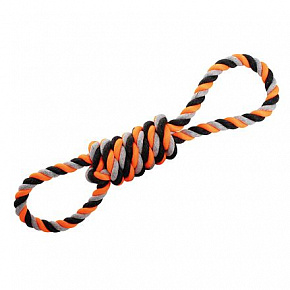 Zabawka do przeciągania HipHop bawełniana ósemka, szara, ciemna.szary, pomarańczowy