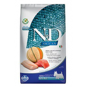 N&D OCEAN DOG Adult Mini Łosoś & Dorsz & Melon 800g