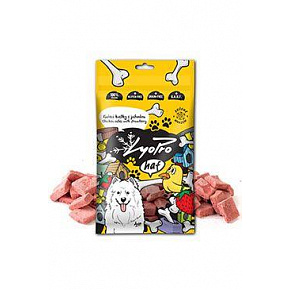 Lyopro Dog poch. mrożone suszone Kurcz. kostki z truskawkami. 50g Lyopro Dog poch. mrożone suszone Kurcz. kostki z truskawkami. 50g