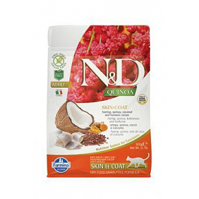 N&D Quinoa CAT Skin & Coat Śledź & Kokos 300g
