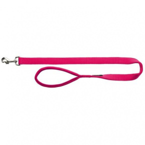 Smycz PREMIUM z wypełnioną rączką, L-XL: 1.00 m/25 mm, różowa