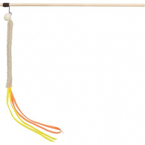 Wędka z frędzlami, plastik/plusz, 40 cm