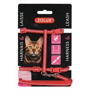 Szelki dla kota z smyczą 1,2m czerwone Zolux