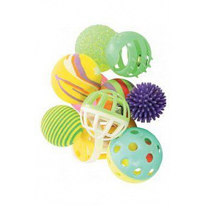 Zabawka dla kota zestaw piłek 10 sztuk 4 cm mix kolorów Zolux