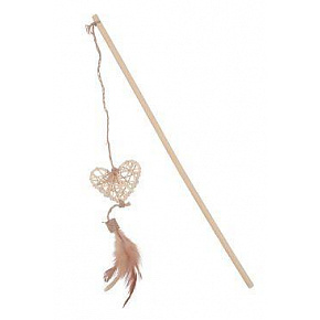 Zabawka wędka dla kota ETHICAT RATTAN serce Zolux Zabawka wędka dla kota ETHICAT RATTAN serce Zolux