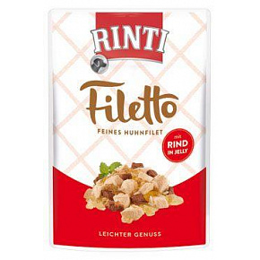 Rinti Dog Filetto saszetka kurczak+wołowina w galarecie 100g Rinti Dog Filetto saszetka kurczak+wołowina w galarecie 100g