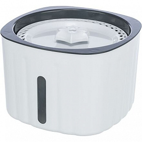 Poidło / fontanna FLOWER, 2 l/18,5 × 13 × 18,5 cm, plastik, biały/szary Poidło / fontanna FLOWER, 2 l/18,5 × 13 × 18,5 cm, plastik, biały/szary