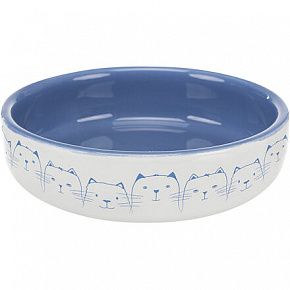 Niska miska ceramiczna, dla kotów z krótkim pyskiem 0,3l/11 cm