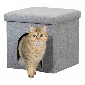 ALOIS pufa jaskinia, tkanina 38x40x38 cm szary