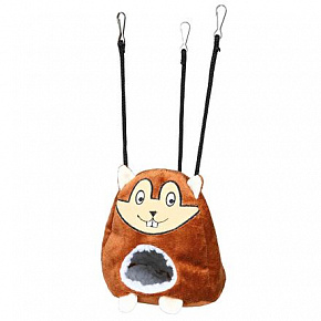 Pluszowa zawieszana jaskinia w kształcie chomika dla myszy i chomików 11x14cm