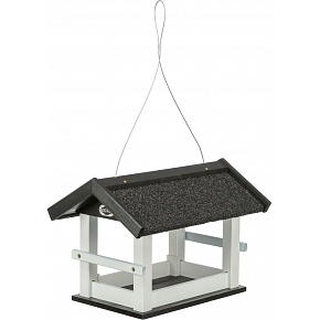 NATURA zewnętrzny karmnik wiszący, chata, 36 × 25 × 25 cm, szkliwiona sosna, czarny/biały NATURA zewnętrzny karmnik wiszący, chata, 36 × 25 × 25 cm, szkliwiona sosna, czarny/biały