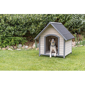 Natura buda dla psa z dwuspadowym dachem, L: 96 x 105 x 112 cm, szara Natura buda dla psa z dwuspadowym dachem, L: 96 x 105 x 112 cm, szara