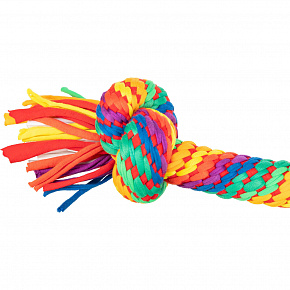 Hantel do zabawy / szarpak 45 cm, 3 węzły, multikolor - OFERTA LIMITOWANA