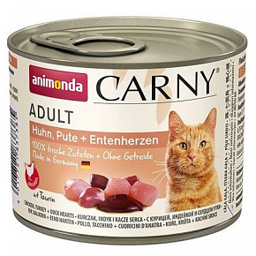 ANIMONDA puszka CARNY Adult - kurczak, indyk + serca kacze 200g ANIMONDA puszka CARNY Adult - kurczak, indyk + serca kacze 200g