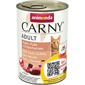 ANIMONDA puszka CARNY Adult - kurczak, indyk + serca kacze 400g ANIMONDA puszka CARNY Adult - kurczak, indyk + serca kacze 400g