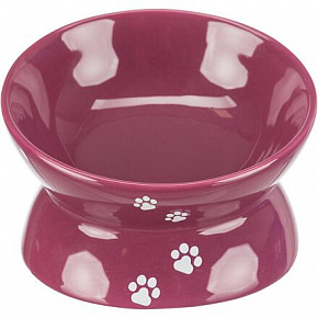 Podwyższona ergonomiczna miska ceramiczna, 0.15 l/o 13 cm, bordowy