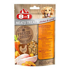 Przysmak 8in1 Meaty Treats FD Kurczak/Marchew 50g Przysmak 8in1 Meaty Treats FD Kurczak/Marchew 50g