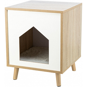 Drewniana budka ISA na nóżkach 40 x 50 x 40 cm, jasnobrązowa/biała