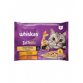 Mars WHISKAS saszetka cat Tasty mix (kurczak&warzywa)., tak.& św. m.) w kremowym sosie 4 x 85 g Mars WHISKAS saszetka cat Tasty mix (kurczak&warzywa)., tak.& św. m.) w kremowym sosie 4 x 85 g