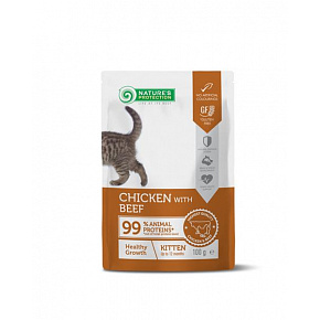 Natures P SASZETKI cat kitten chicken & beef 22 x 100 g Natures P SASZETKI cat kitten chicken & beef 22 x 100 g