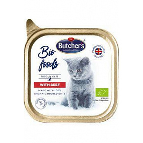 Butcher's Cat Bio Foods z wołowiną tacka 85g