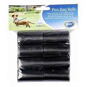 Torebki DUVO+ na psie odchody czarne 8 x 20 szt.