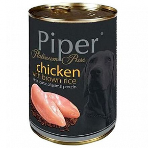 PIPER PLATINUM PURE kurczak z brązowym ryżem, konserwa dla psów, 400 g