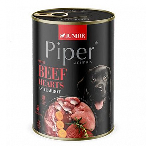 PIPER JUNIOR z sercem wołowym i marchewką, konserwa dla szczeniąt 400 g PIPER JUNIOR z sercem wołowym i marchewką, konserwa dla szczeniąt 400 g