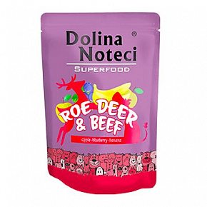 DOLINA NOTECI SUPERFOODS sarnina i wołowina saszetka dla psów 300 g