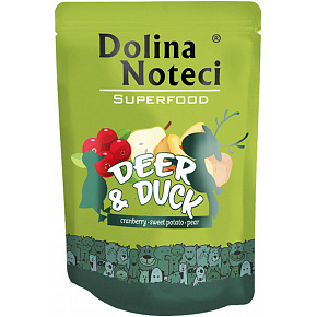 DOLINA NOTECI SUPERFOODS jeleń i kaczka saszetka dla psów 300 g DOLINA NOTECI SUPERFOODS jeleń i kaczka saszetka dla psów 300 g
