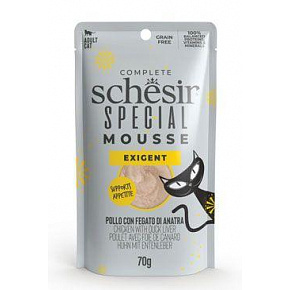Schesir Cat saszetka Special Mousse Exigent kurczak/wątróbka 70g