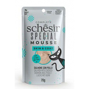 Schesir Cat saszetka Special Mousse Skin&Coat łosoś/kurczak 70g Schesir Cat saszetka Special Mousse Skin&Coat łosoś/kurczak 70g