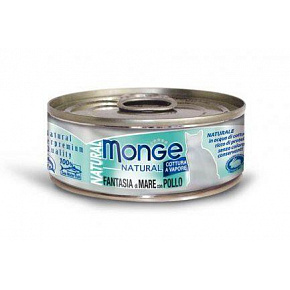 MONGE NATURAL owoce morza z kurczakiem dla kotów 80 g MONGE NATURAL owoce morza z kurczakiem dla kotów 80 g