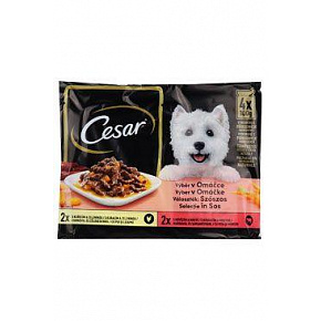 Cesar Selection saszetka wybór w sosie 4x100g Cesar Selection saszetka wybór w sosie 4x100g