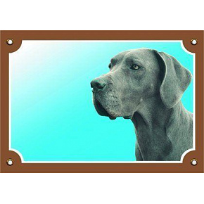 Kolorowa tabliczka Uwaga pies, Dog niemiecki niebieski Kolorowa tabliczka Uwaga pies, Dog niemiecki niebieski