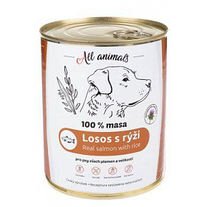 All Animals DOG konserwa. Łosoś mielony z ryżem 800g All Animals DOG konserwa. Łosoś mielony z ryżem 800g