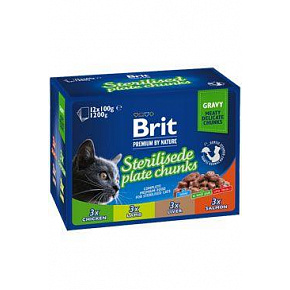 Brit Premium Cat saszetka Sterilised Plate 1200g(12x100g)