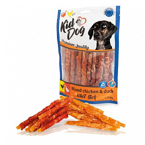 KIDDOG mix marchewkowych patyczków z kurczakiem + kaczką 12 cm 250 g KIDDOG mix marchewkowych patyczków z kurczakiem + kaczką 12 cm 250 g