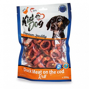 KIDDOG kacze mięso na rolce z dorsza 250 g KIDDOG kacze mięso na rolce z dorsza 250 g
