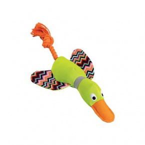 Kaczka leżąca materiałowa szeleszcząca 33 cm, plusz / bawełna, HipHop Kaczka leżąca materiałowa szeleszcząca 33 cm, plusz / bawełna, HipHop