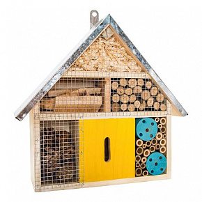 PetBuddy kolorowa willa, hotel dla owadów, 30 x 9 x 27.5 cm, drewno sosnowe