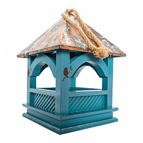 PetBuddy altanka turkusowa, karmnik dla ptaków, 20 x 20 x 30 cm, drewno cedrowe PetBuddy altanka turkusowa, karmnik dla ptaków, 20 x 20 x 30 cm, drewno cedrowe
