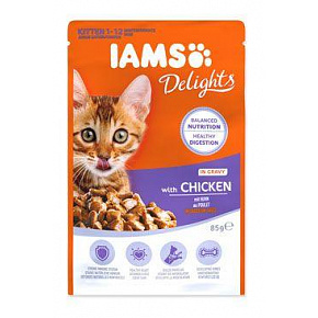 Iams Cat Kitten Delights saszetka Kurczak w sosie 85g Iams Cat Kitten Delights saszetka Kurczak w sosie 85g